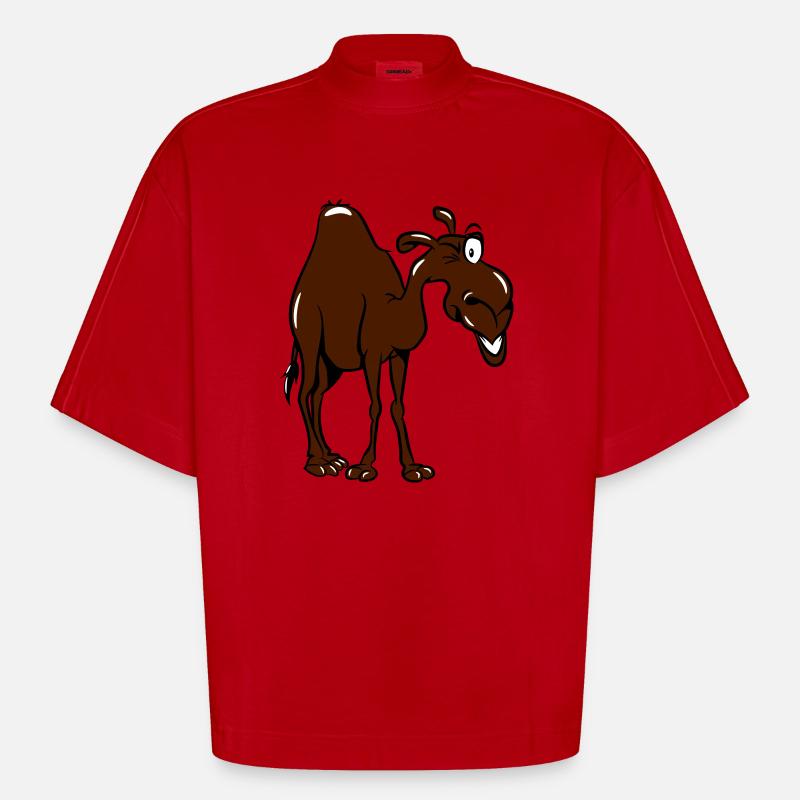 Kamel - Heavyweight Oversized Organic Boxy T-Shirt Made in EU - Rot