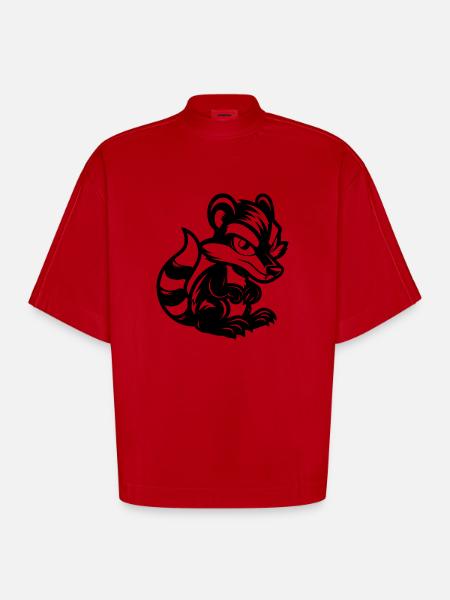 stinktier comic - Heavyweight Oversized Organic Boxy T-Shirt Made in EU - Rot