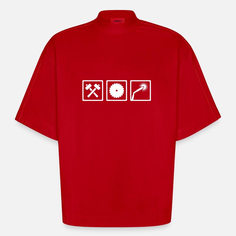 Metallbauer - Heavyweight Oversized Organic Boxy T-Shirt Made in EU - Rot