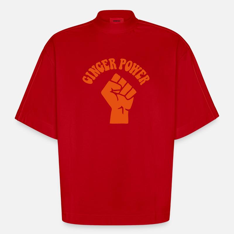 Ginger Strom - Heavyweight Oversized Organic Boxy T-Shirt Made in EU - Rot
