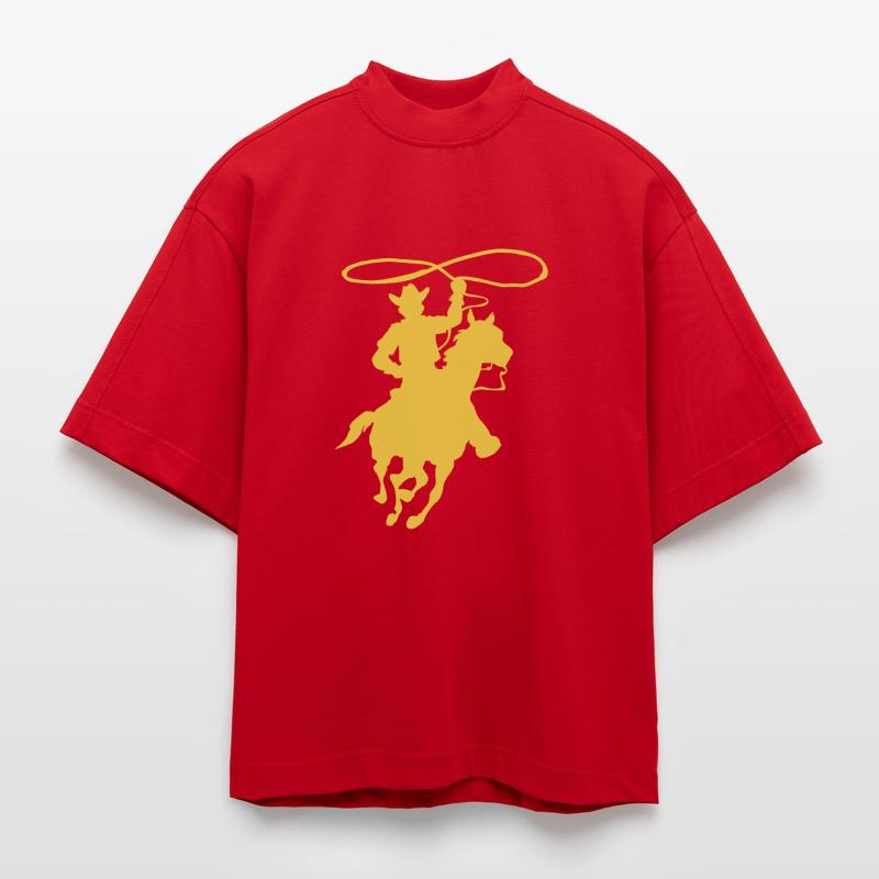 Cowboy galloping Heavyweight Oversized Organic Boxy T-Shirt Made in EU