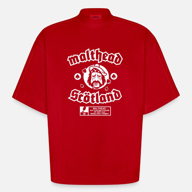 Malthead, new version - T-shirt bio épais oversize Boxy fabriqué en UE - rouge