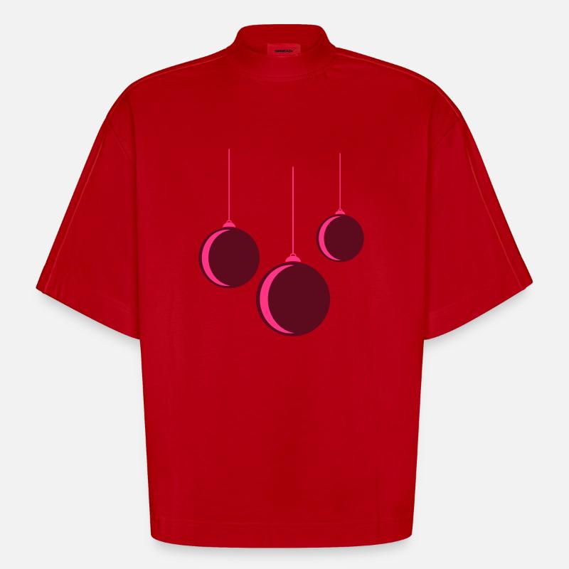 Weihnachtskugel 3 - Heavyweight Oversized Organic Boxy T-Shirt Made in EU - Rot