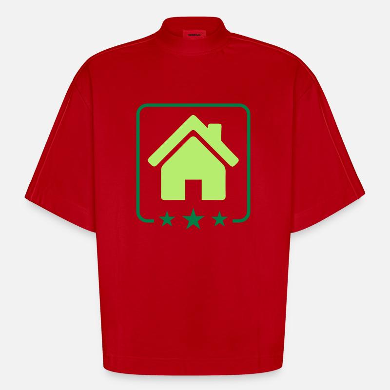 Icône de la maison Icône - T-shirt bio épais oversize Boxy fabriqué en UE - rouge