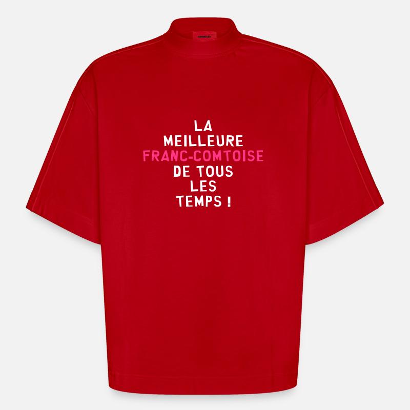 Franche-comté / Franc-Comtois / Franc-Comtoise - T-shirt bio épais oversize Boxy fabriqué en UE - rouge