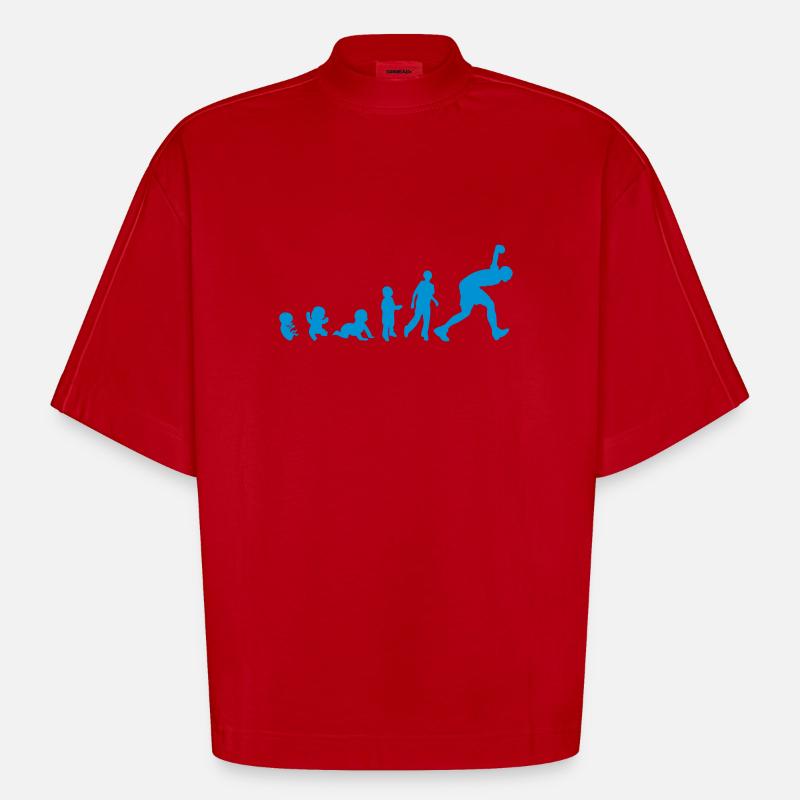 evolution boule lyonnaise lancer jeu - T-shirt bio épais oversize Boxy fabriqué en UE - rouge