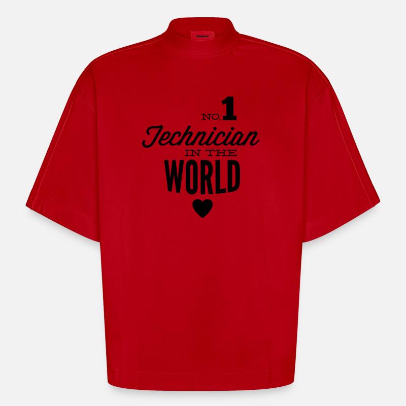Bester Techniker der Welt - Heavyweight Oversized Organic Boxy T-Shirt Made in EU - Rot