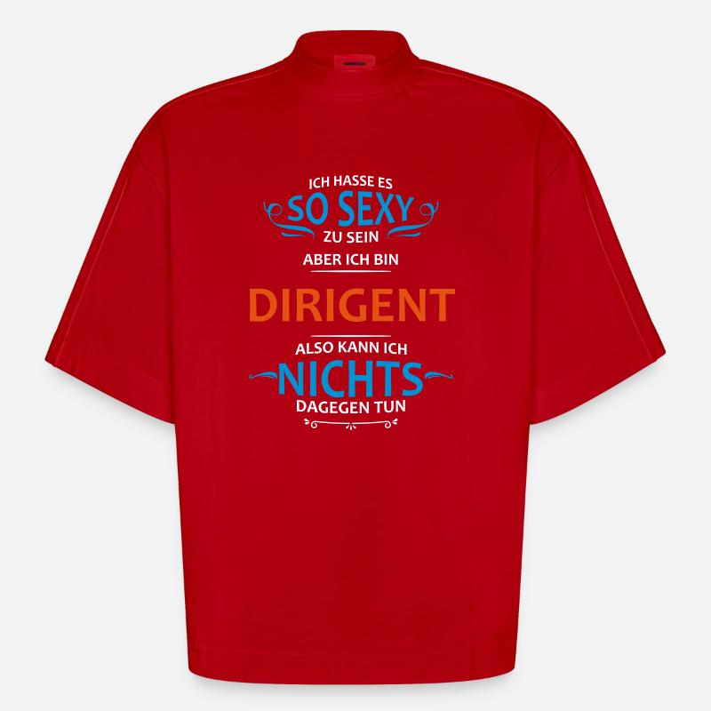 Dirigent Beruf - Heavyweight Oversized Organic Boxy T-Shirt Made in EU - Rot