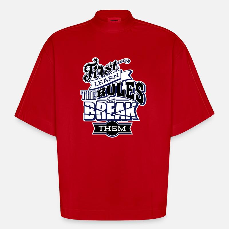 break the rules - Heavyweight Oversized Organic Boxy T-Shirt Made in EU - red