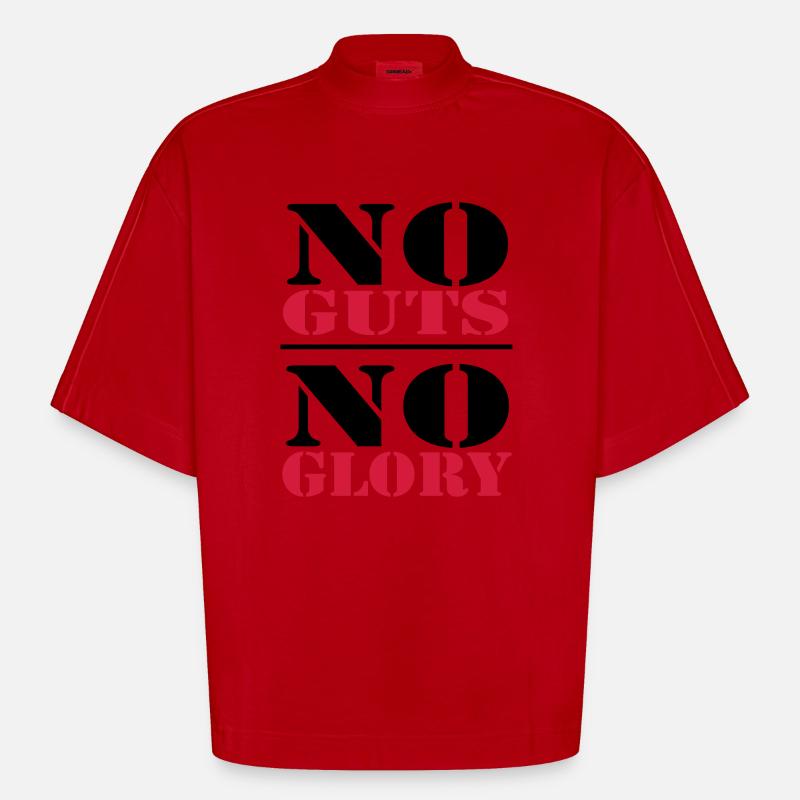 No Guts, no Glory - Heavyweight Oversized Organic Boxy T-Shirt Made in EU - Rot