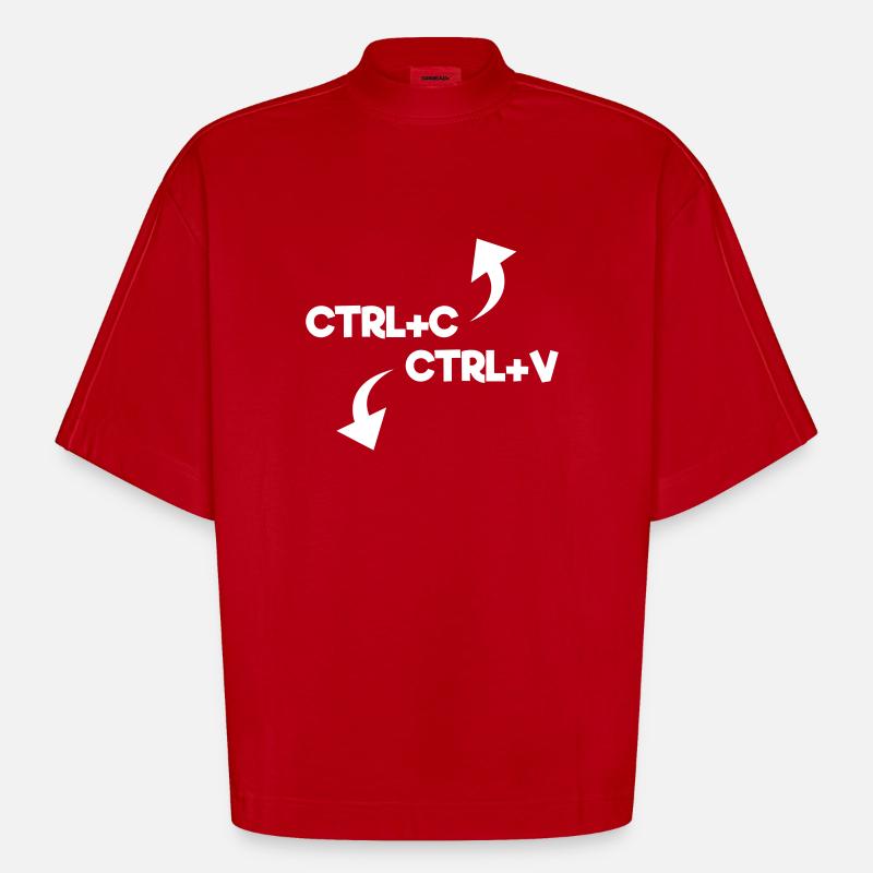 ctrl c ctrl v - Heavyweight Oversized Organic Boxy T-Shirt Made in EU - Rot