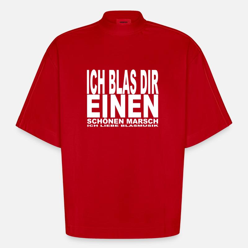 Ich blas dir einen - Heavyweight Oversized Organic Boxy T-Shirt Made in EU - Rot