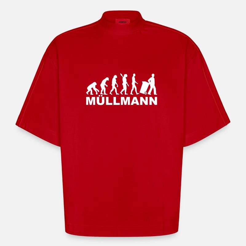 Müllmann - Heavyweight Oversized Organic Boxy T-Shirt Made in EU - Rot