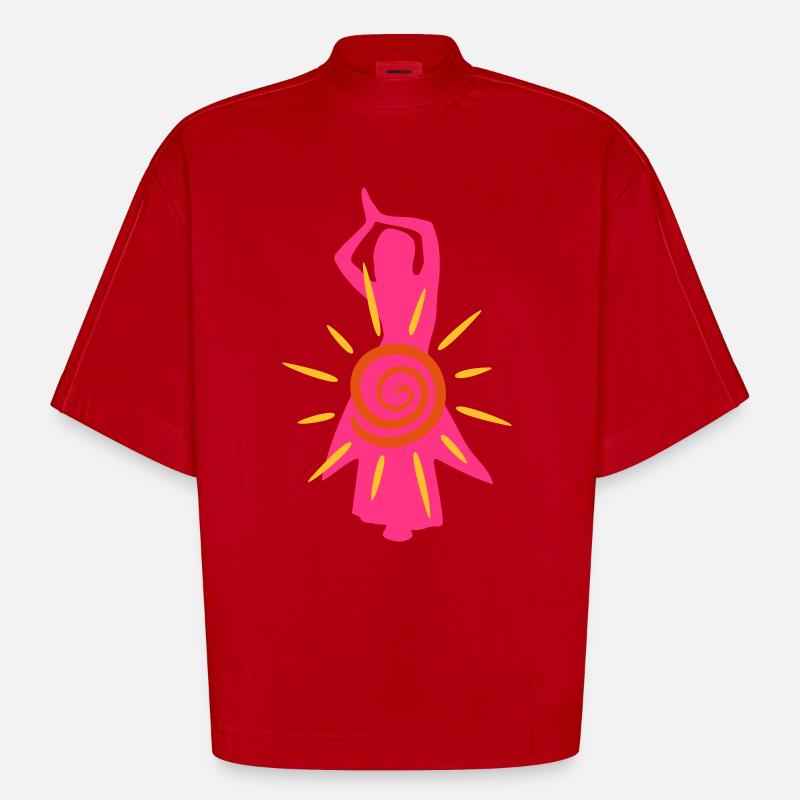 danse du ventre / danse du ventre - T-shirt bio épais oversize Boxy fabriqué en UE - rouge