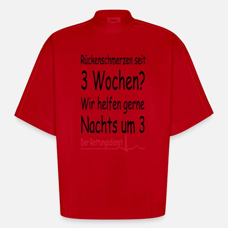 Rettungsdienst der Klassiker - Heavyweight Oversized Organic Boxy T-Shirt Made in EU - Rot