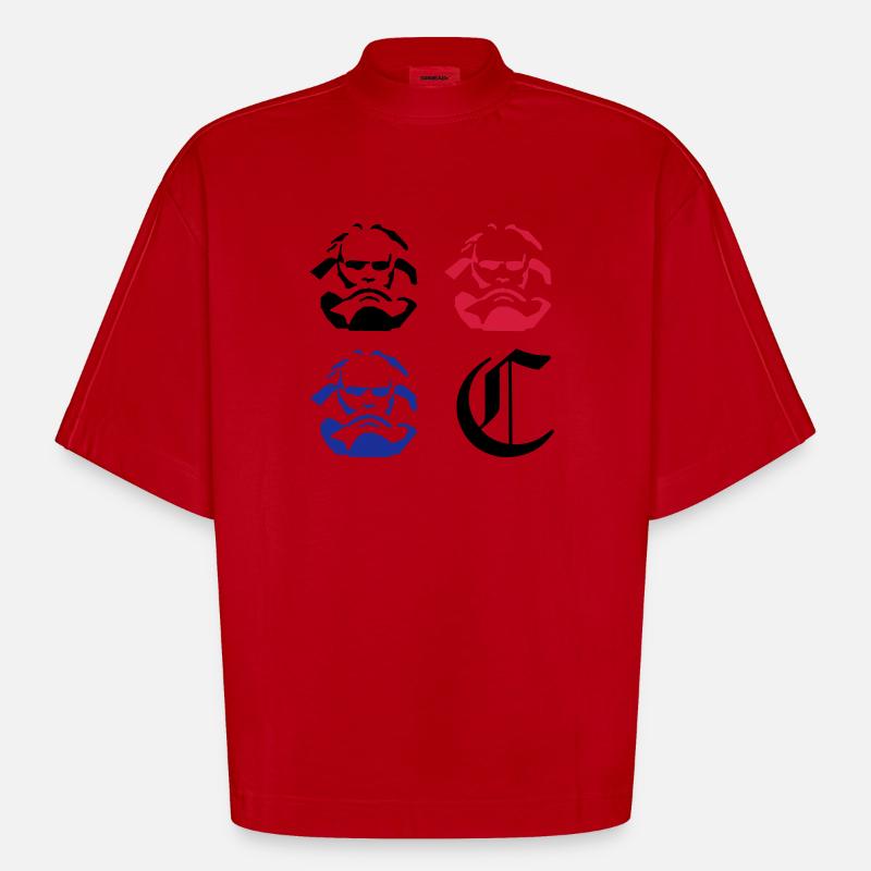 3Charlies_4_Chemnitz - Heavyweight Oversized Organic Boxy T-Shirt Made in EU - Rot