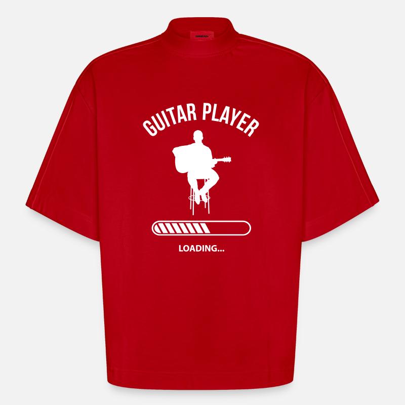 Guitar Player Loading - Heavyweight Oversized Organic Boxy T-Shirt Made in EU - Rot
