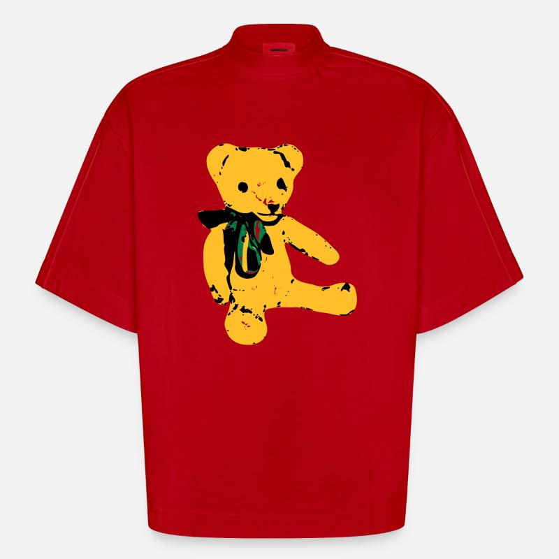 teddybaer teddy - Heavyweight Oversized Organic Boxy T-Shirt Made in EU - Rot