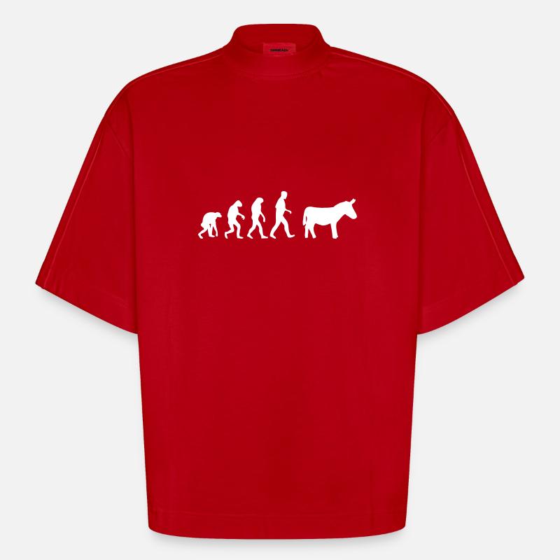 esel evolution - Heavyweight Oversized Organic Boxy T-Shirt Made in EU - Rot