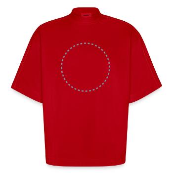 dashed_circle_1c - Heavyweight Oversized Organic Boxy T-Shirt Made in EU - red - Front