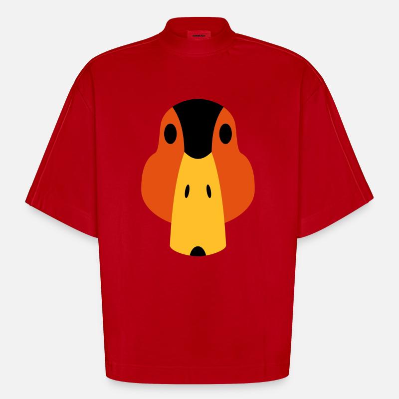 Ente / stilisiert - Heavyweight Oversized Organic Boxy T-Shirt Made in EU - Rot