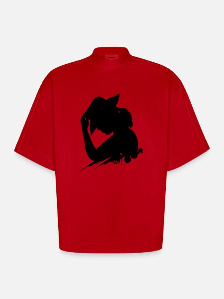 JaC's Cowgirl - Heavyweight Oversized Organic Boxy T-Shirt Made in EU - Rot