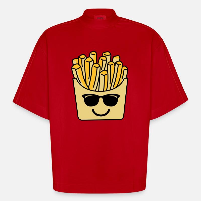 pommes cool - Heavyweight Oversized Organic Boxy T-Shirt Made in EU - Rot