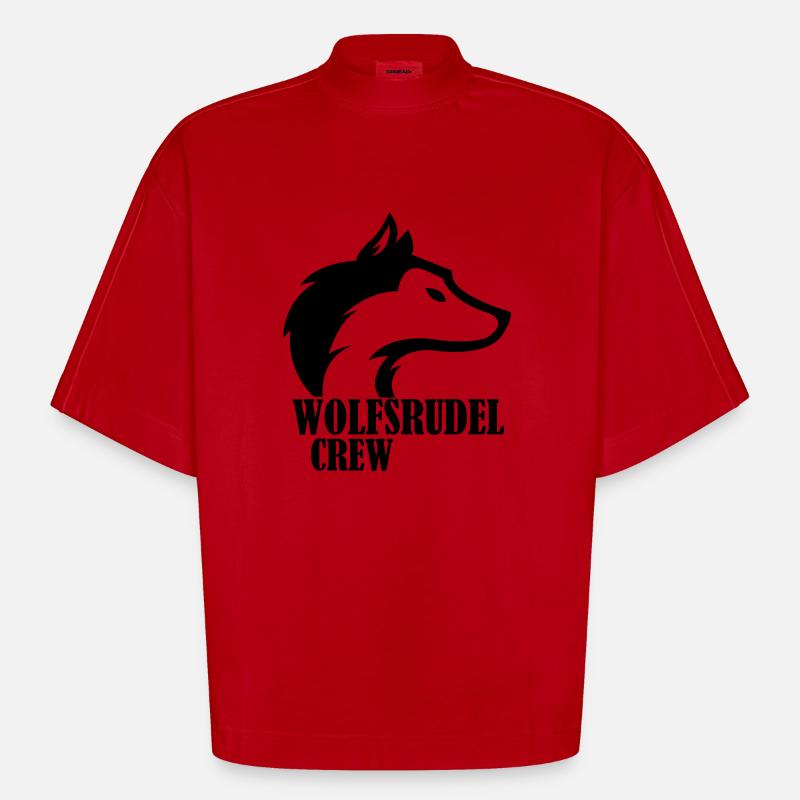 wolfsrudel_crew_01 - Heavyweight Oversized Organic Boxy T-Shirt Made in EU - Rot