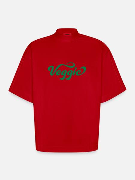 veggie - Heavyweight Oversized Organic Boxy T-Shirt Made in EU - red