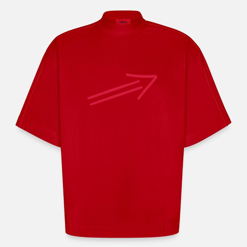 Flèche - T-shirt bio épais oversize Boxy fabriqué en UE - rouge