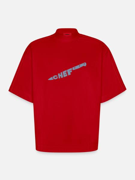 chef couteau - Heavyweight Oversized Organic Boxy T-Shirt Made in EU - red