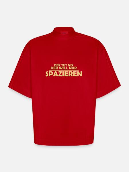 spazieren - Heavyweight Oversized Organic Boxy T-Shirt Made in EU - Rot