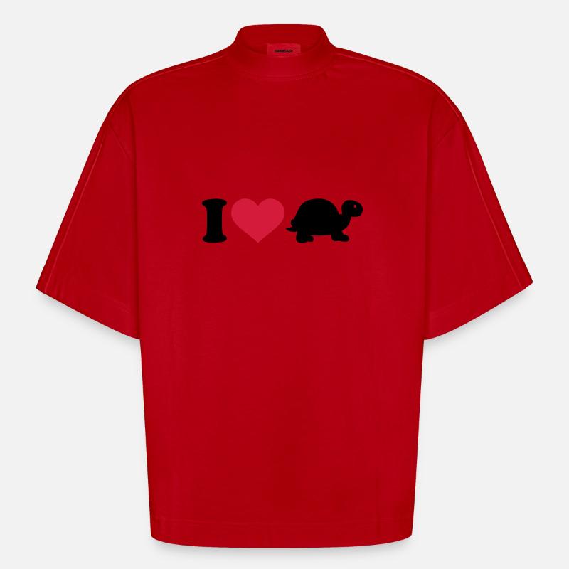 Schildkröte - Heavyweight Oversized Organic Boxy T-Shirt Made in EU - Rot