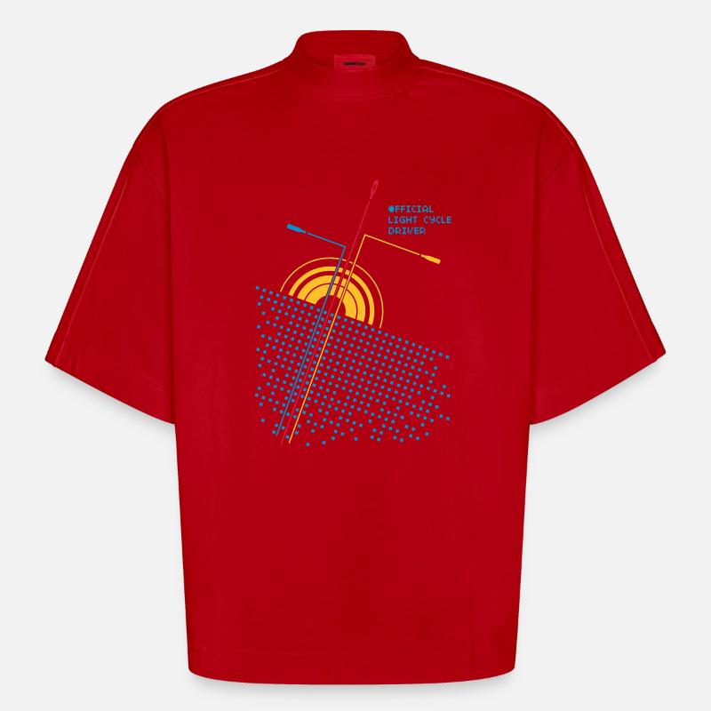 Pilote officiel de lightcycle - T-shirt bio épais oversize Boxy fabriqué en UE - rouge