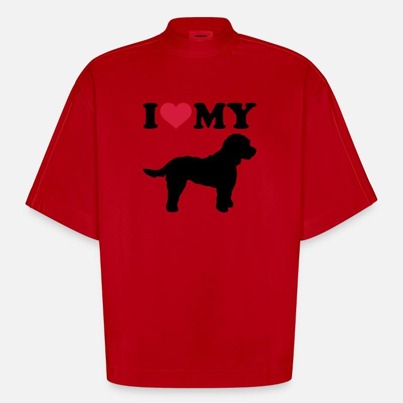 Cockapoo - T-shirt bio épais oversize Boxy fabriqué en UE - rouge