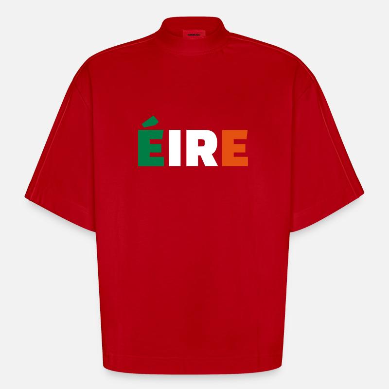 Eire - T-shirt bio épais oversize Boxy fabriqué en UE - rouge