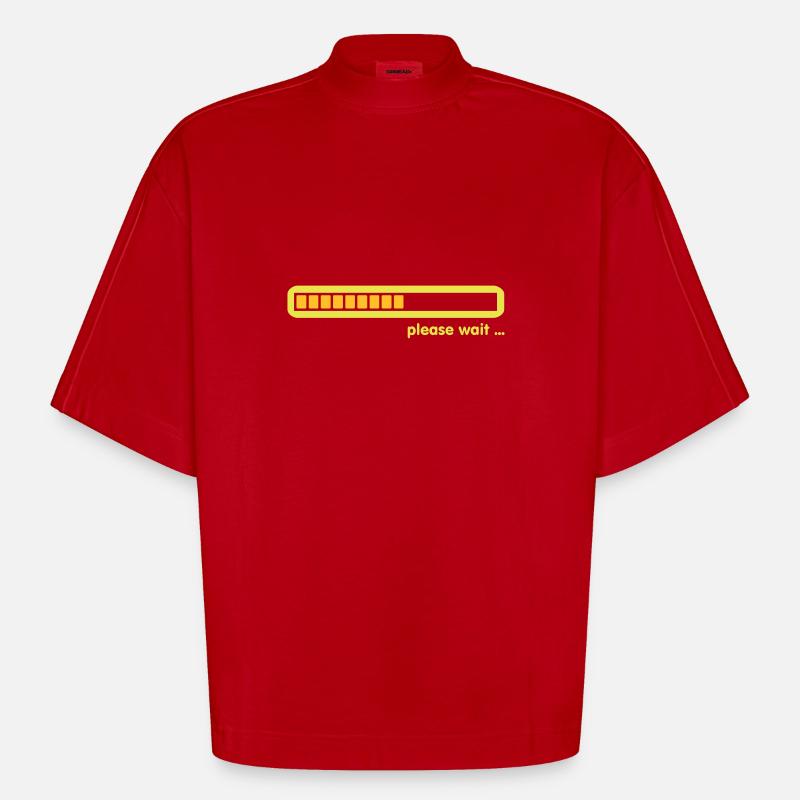 loading ... please wait (2c) - Heavyweight Oversized Organic Boxy T-Shirt Made in EU - red