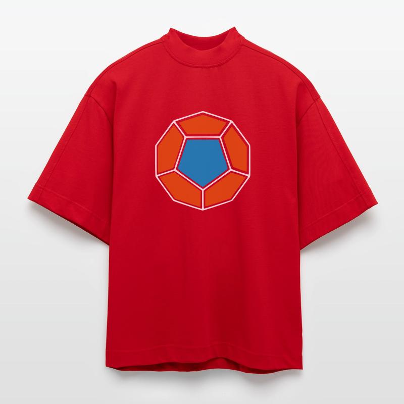 Dodécaèdre / dodécaèdre - platonicienne solide T-shirt bio épais oversize Boxy fabriqué en UE