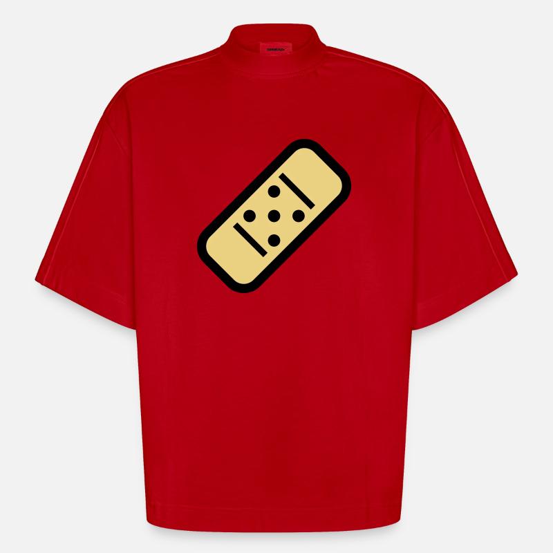 Comic Pflaster - Heavyweight Oversized Organic Boxy T-Shirt Made in EU - Rot