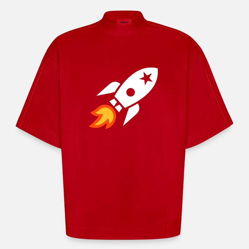 Fusée - T-shirt bio épais oversize Boxy fabriqué en UE - rouge