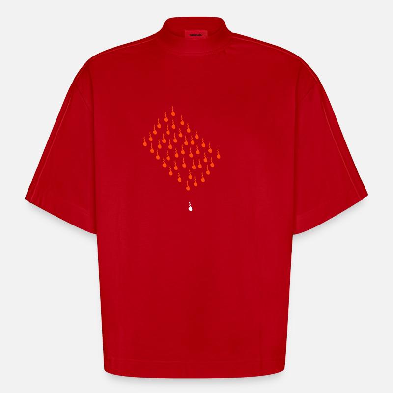 Grossesse - T-shirt bio épais oversize Boxy fabriqué en UE - rouge