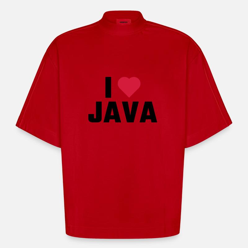 Ich liebe Java - Heavyweight Oversized Organic Boxy T-Shirt Made in EU - Rot