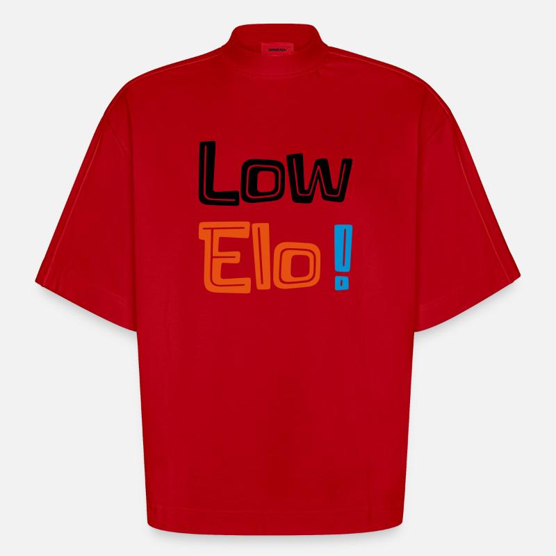 LOW / BRONZE / SILBER / SILVER - Heavyweight Oversized Organic Boxy T-Shirt Made in EU - red