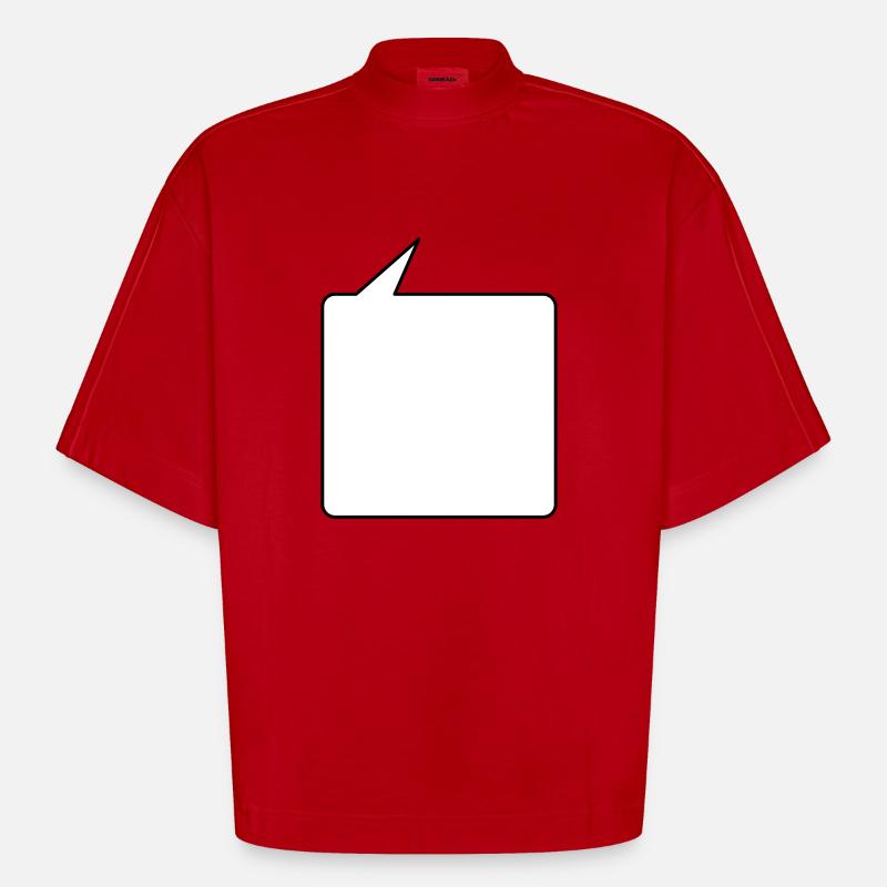 Sprechblase eckig mittel 2c - T-shirt bio épais oversize Boxy fabriqué en UE - rouge