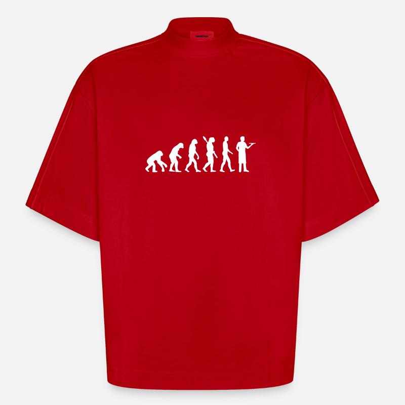 Evolution Garçon - T-shirt bio épais oversize Boxy fabriqué en UE - rouge