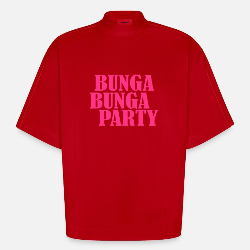 bunga bunga junggesellenabschiedsparty - Heavyweight Oversized Organic Boxy T-Shirt Made in EU - Rot