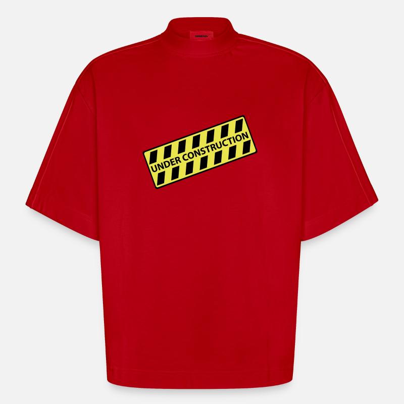 En Construction - T-shirt bio épais oversize Boxy fabriqué en UE - rouge