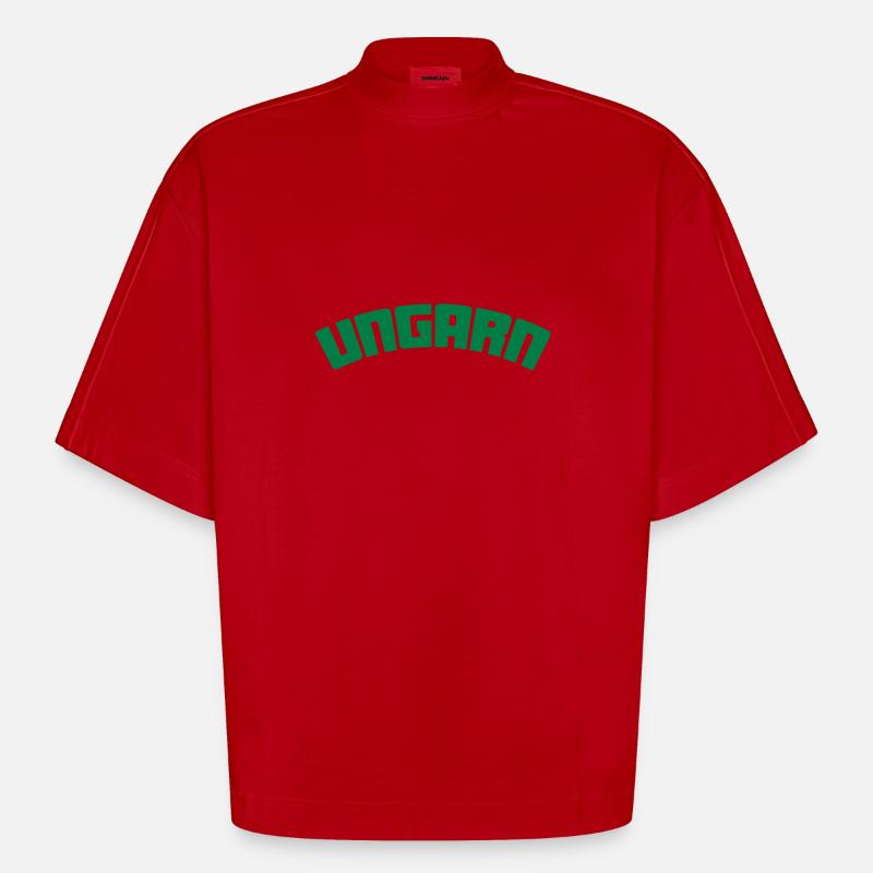 Hongrie - T-shirt bio épais oversize Boxy fabriqué en UE - rouge