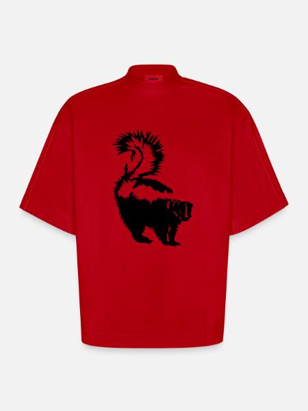 Skunk - Heavyweight Oversized Organic Boxy T-Shirt Made in EU - red