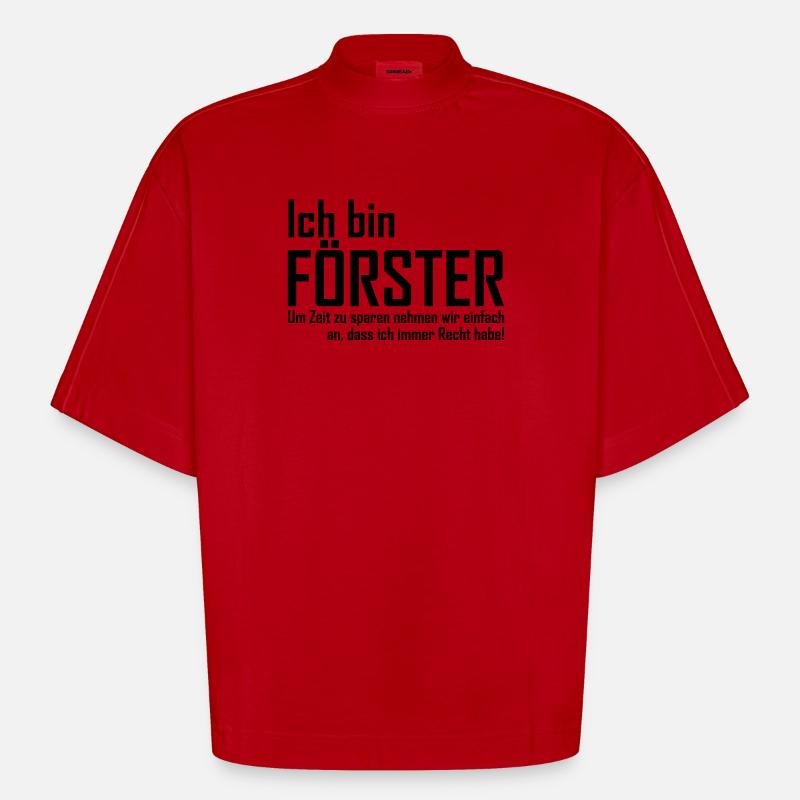 ich bin förster - Heavyweight Oversized Organic Boxy T-Shirt Made in EU - Rot